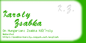 karoly zsabka business card